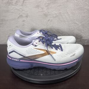 Brooks Ghost 15 Womens Size 10 D Purple White Neutral Lace Up Running Shoes